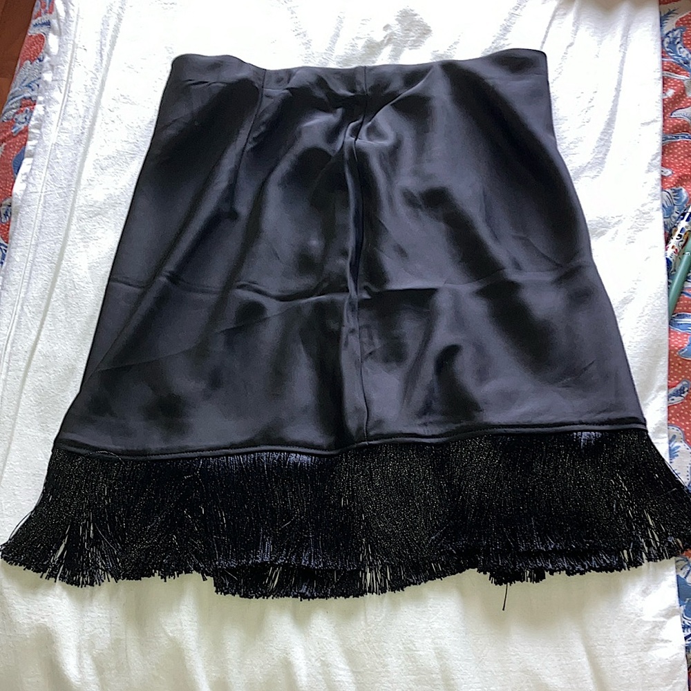 Rachel Zoe black size small skirt with tassels around the legs